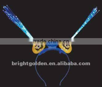 Rainbow led flashing fiber optic head bopper