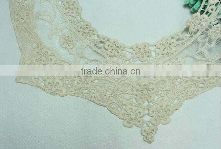 100% Cotton Water-sulable Lace Fabric Embroidery Mesh Lace Collar