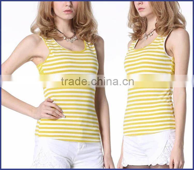 New Design Striped Morning Womens Tank Top In Bulk