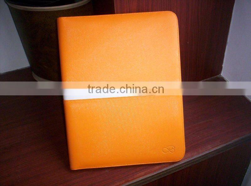 Black manager folder,genuine leather business folder with calculator