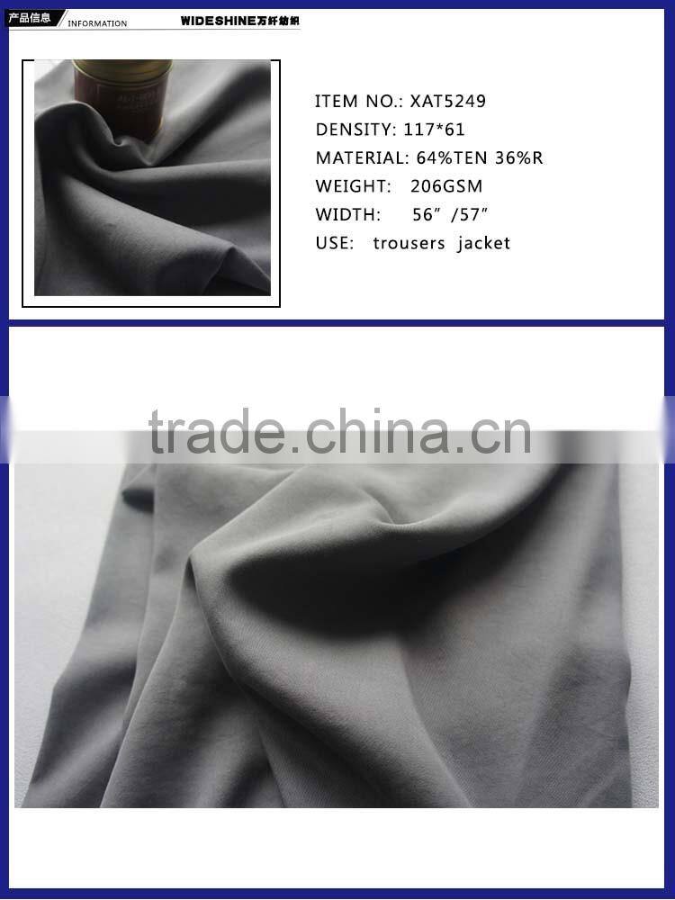 tencel rayon twill fabrics woven fabric material for lady's pants garments