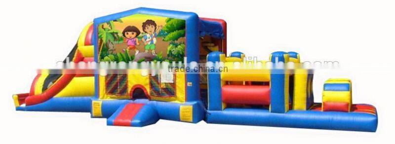 cheap commercail inflatable obstacle course for sale,modular obstacle course with detachable banner