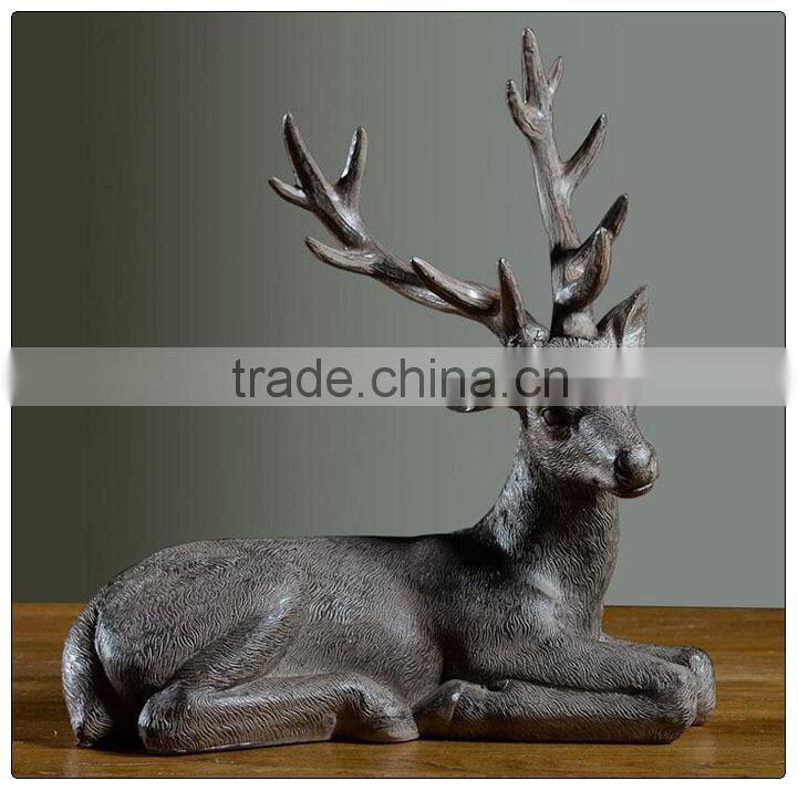 Resin Big size Deer decoration in christmas ,garden figurine of polyresin