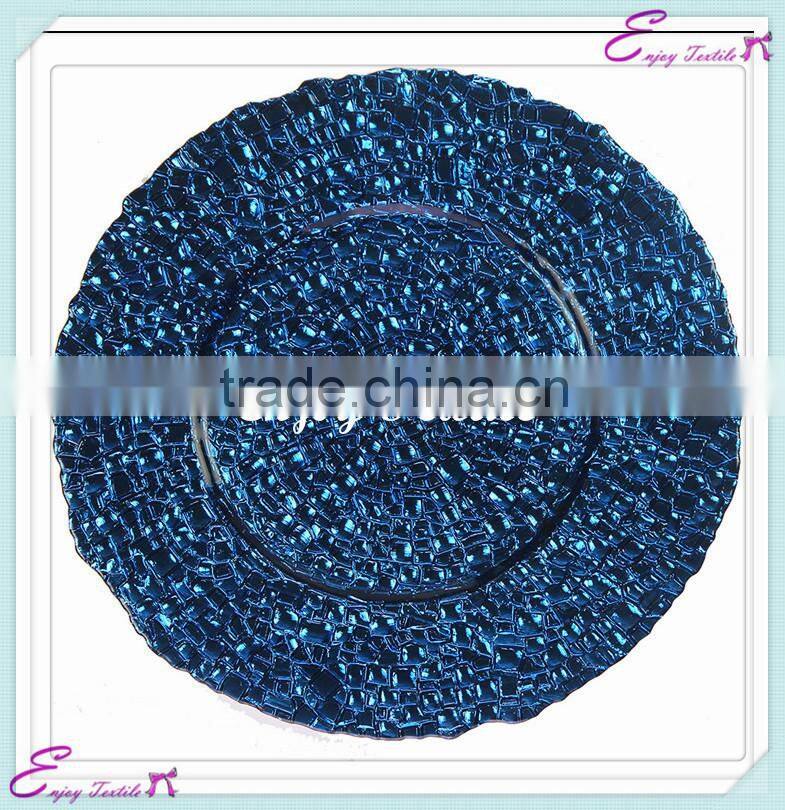 YHP#42 glass charger banquet events party wedding wholesale decor plates