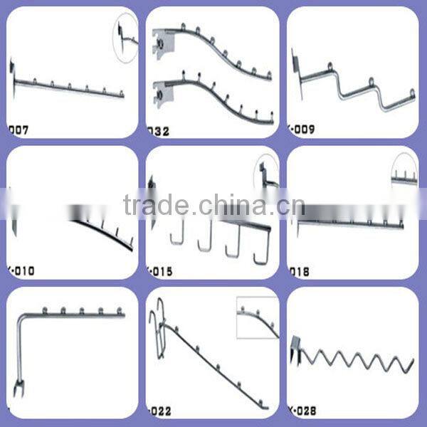 Chrome Plating Slatwall Display Hook with nails