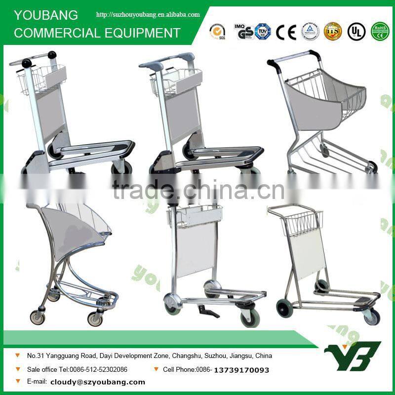 Hot sell 3 wheels aluminum alloy airport trolley with brake (YB-AT01)