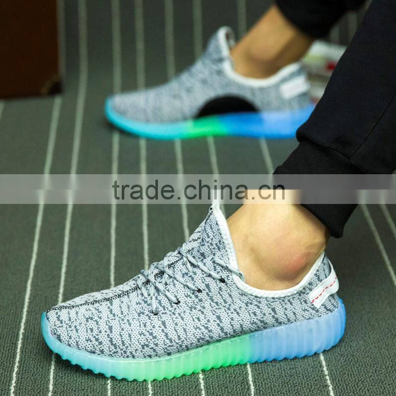 Hot selling reflect light shoes reflect sole flyknit sport shoes CASUAL SHOES
