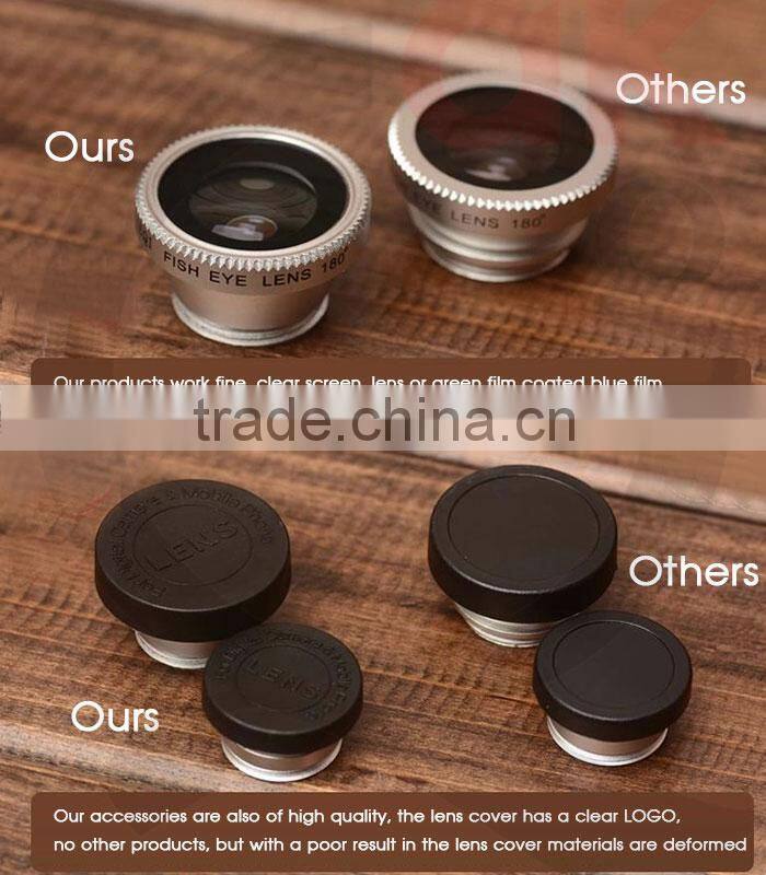 Magnetic 3in1 Fisheye Lens+Wide Angle+Micro Lens Photo Kit for iPhone