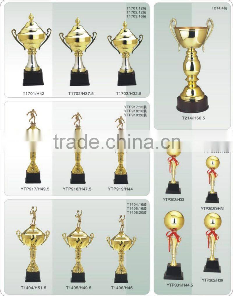 Custom souvenir metal trophies gold award golden medals and trophy