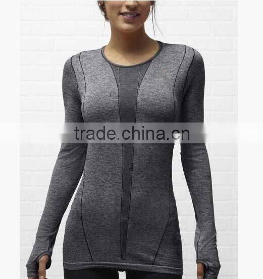 Women's Long Sleeve Sport Singlet For Yoga And Running Wear Made Of Great Stretch Nylon Fabric