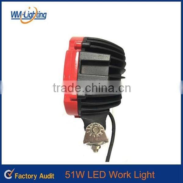 Hot sale cars,jeep,auto parts 51w led work light ip68 12v led headlight for truck
