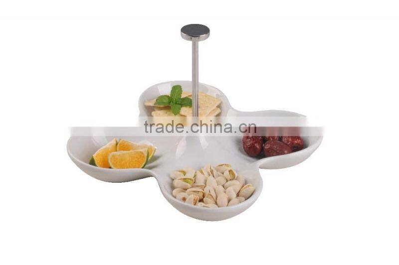 White Ceramic Divided Plate