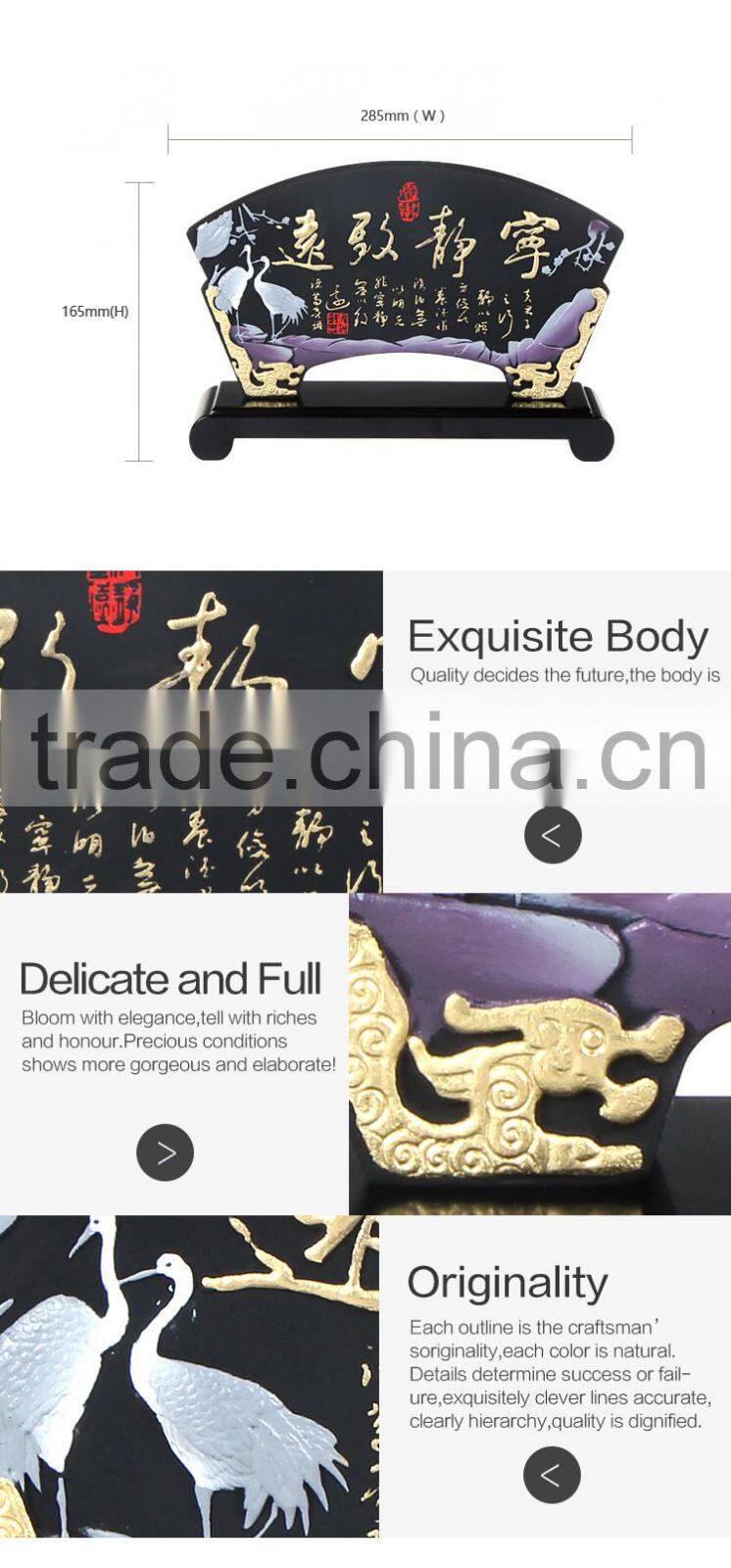 Chinese traditional fan shaped luxury living room show pieces for home decoration