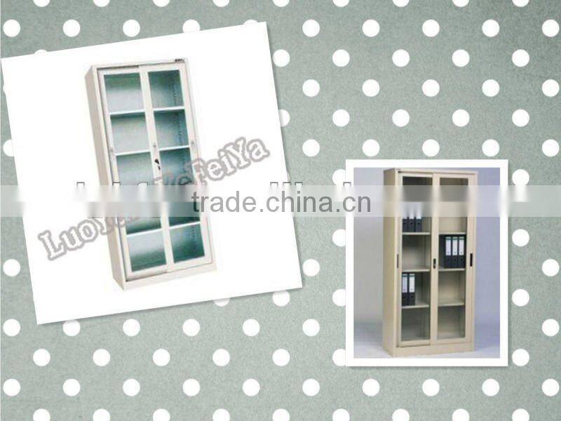 KFY-CB-15 Light Gray Sliding Glass Door Bookcase