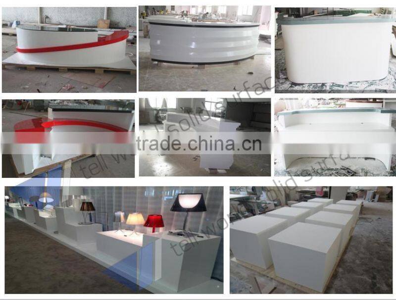 Artificial stone high quality small reception desk salon reception desk counter