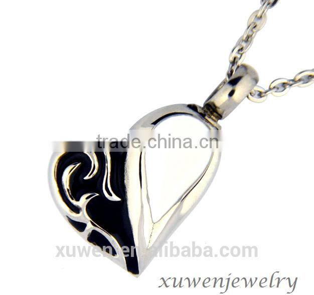 stainless steel heart cremation keepsake jewelry