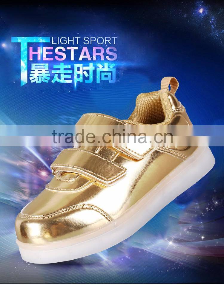 2016 cheap fashinable Kids Led light up luminous casual shoes shcool shoes for boys girls