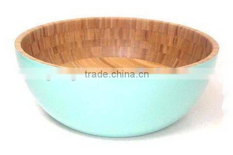 Decorative Tiffany Blue Bamboo Salad Bowl