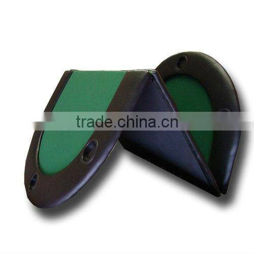 Deluxe Oval Texas Hold'em 10 Player 3 Fold 79 " Inch Poker Table Top w/ Case