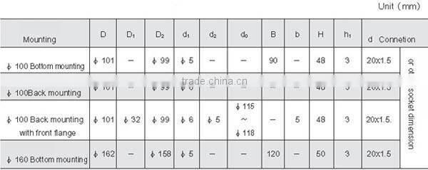 High quality black steel brass internal vacuum gague