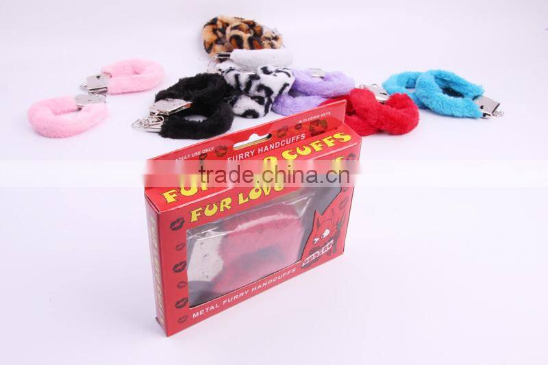2016 cartoon Plush Handcuffs For Sexy Adult Games, funny metal handcuffs Love products