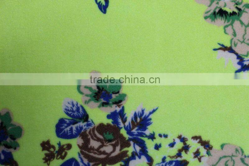 spandex polyester printed velvet fabric