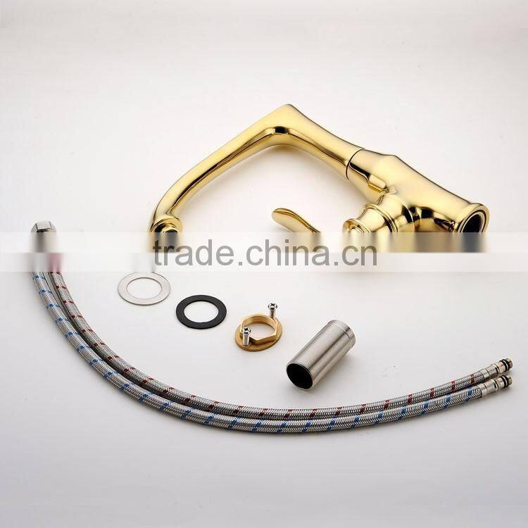 Sanitary ware kitchen basin sink faucet brushed kitchen faucet/finish gold kitchen faucet