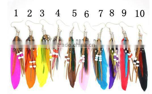 Fashionable Teal Feather Earring cheap feather earrings