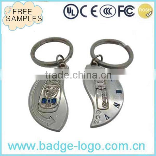 Custom Boy and Girl Heart Shape Metal Keychain