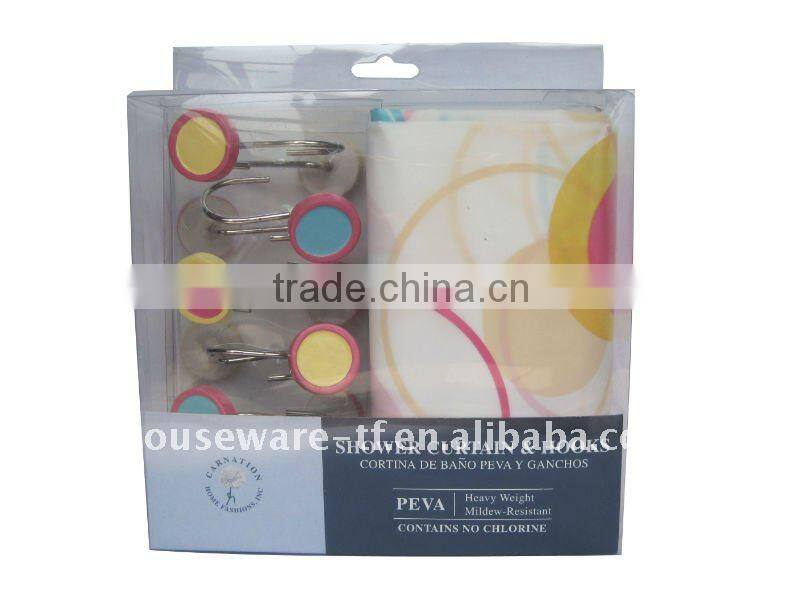 SHOWER CURTAIN WITH HOOKS
