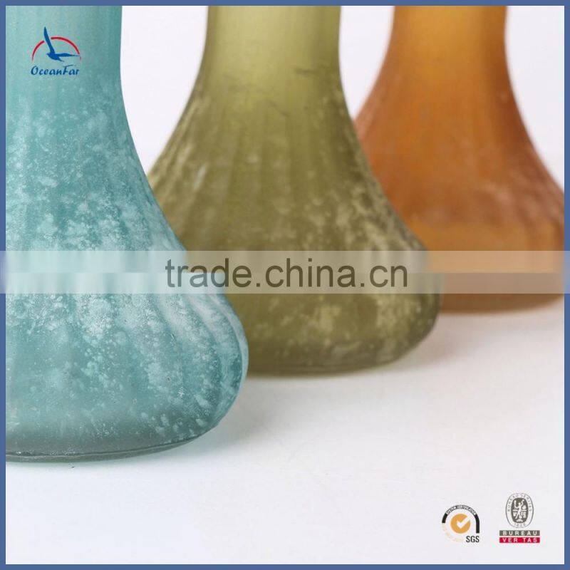 Factory Direct Sale Colored Vase Wholesale Bulk Long Neck Glass Vase With Round Bottom