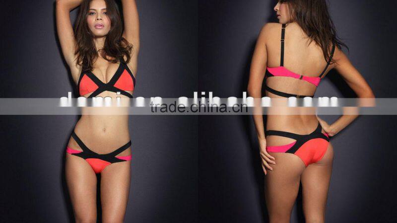 Domi hot sex image photo bikini sets with full stripe style swimwear and beachwear