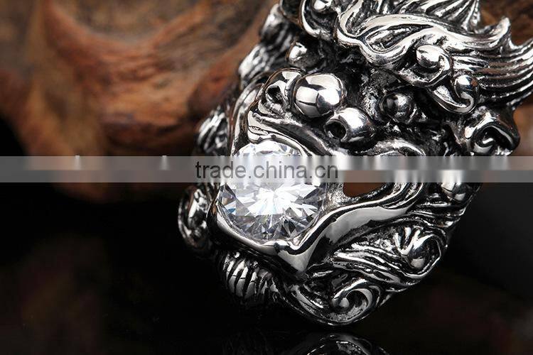 KSTONE Fashion Jewelry 316L Stainless Steel Lion Shape Punk Necklace Silver Pendant for Men