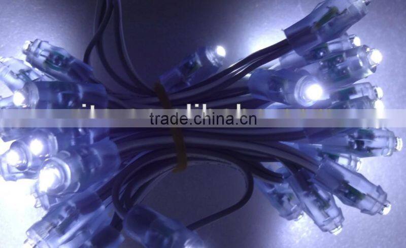 GREEN color led 12mm node,through-hole type,injection made,IP65 rated;DC5V input;0.1W;50pcs a string