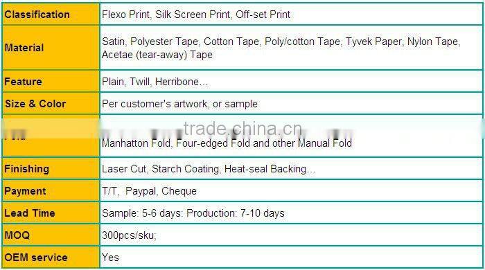 Custom Made Two Layers Canvas Silk Sreen Print Stiching Cotton Label