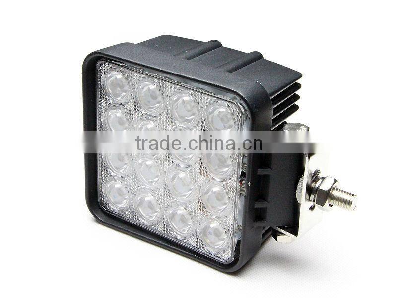 Car Accessory 48w led truck light 8-30v Work light Truck For Jeep Atv 4wd Boat 4.3inch Square Light