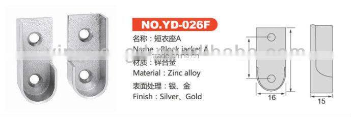 YD-026F High quality zinc alloy wardrobe holder/coat rack bracket/suspension rail support from wardrobe hanging rail factory