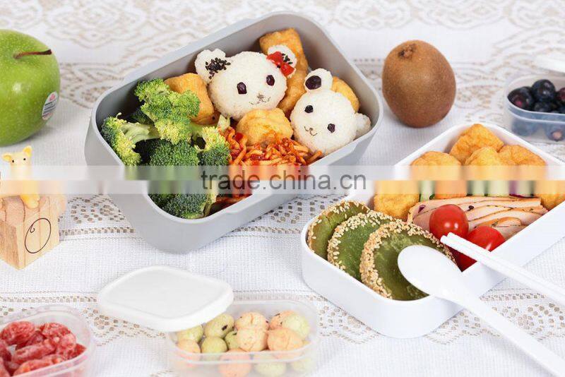 Elegant stackable bento box 2 layer plastic lunch box