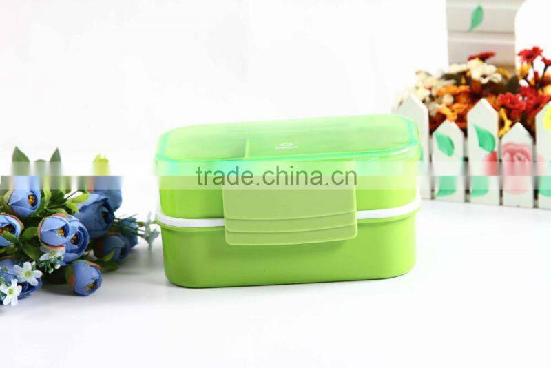 Elegant bento box 2 layer plastic lunch box