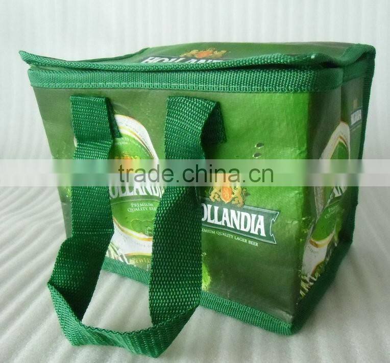 Bavaria Holland Beer Leak Proof PVC Lining Insulated Trunk Cooler Bag 12 Cans Pk Insulated Freezer Bag