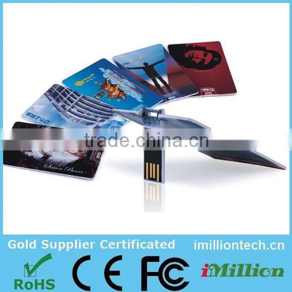 USB 2.0 stick with company logo 16GB credit card usb flash drive
