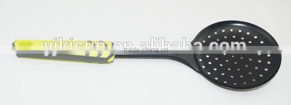 soft touch effect handle type stainless steel cooking strainer