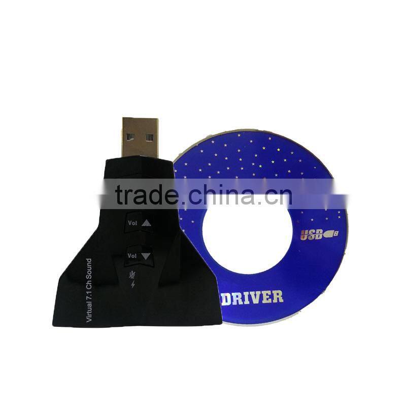 Double Sound Card Virtual 7.1 Channel USB 2.0 Audio Adapter Dual Microphone and Headset 7.1Ch 3D Audio Sound Card