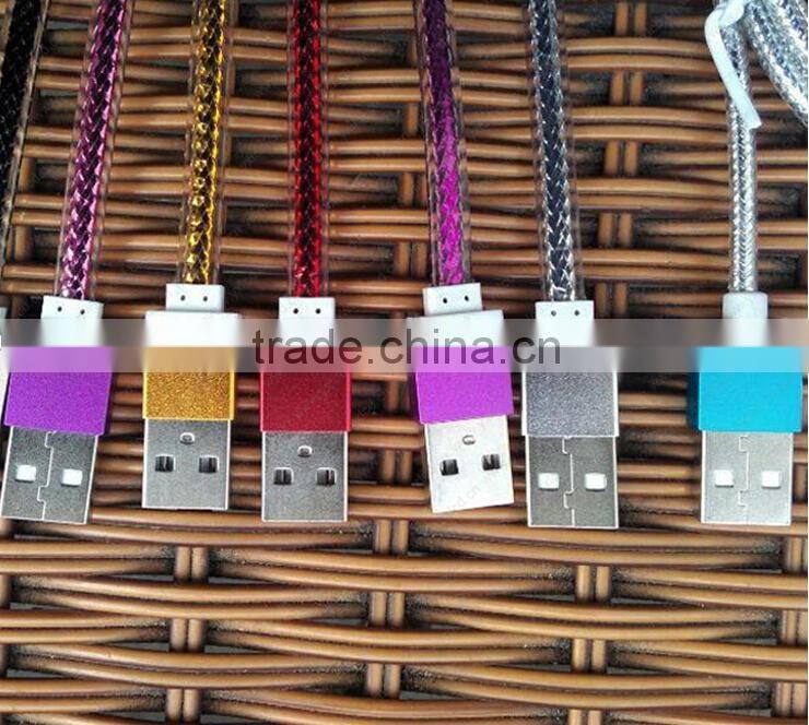 Tangle Free Flat Micro USB Charging Cord For Android Phones Charger Cable Fish Scale Shape USB Cable