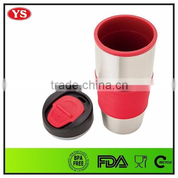 16oz thermal stainless steel insulated coffee mug with press lid