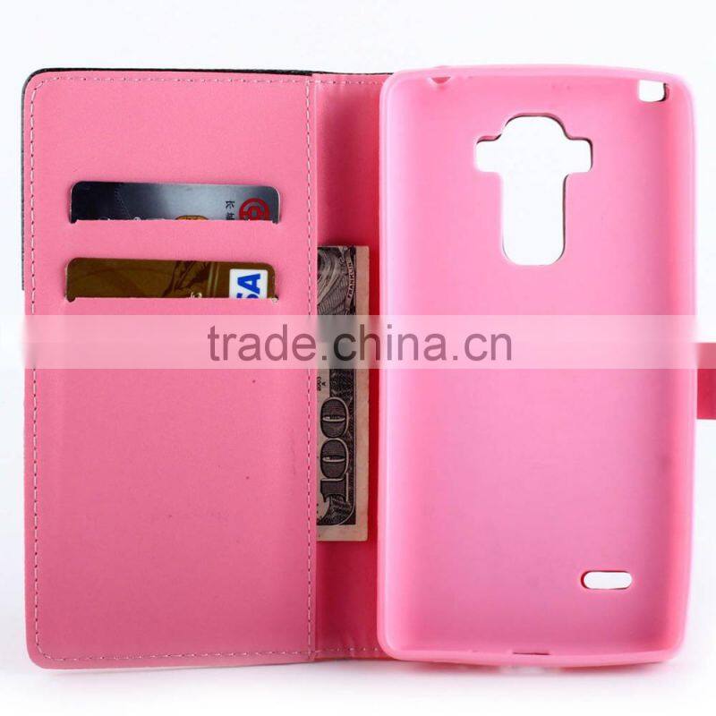 Wallet leather case with card pockets for LG G4 Stylus, For LG G4 Stylus leather case, Customized is acceptable