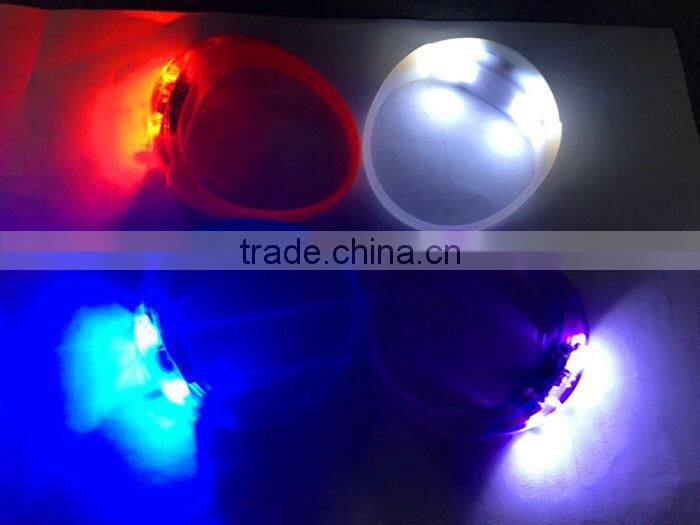High Quality Custom LED Flashing Silicone Bracelet, LED Light Silicone Wristband
