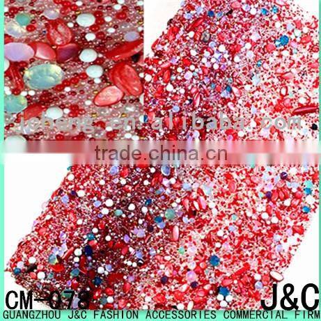 24*40 gun color metal beads chain hot fix sheet