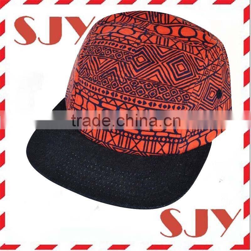 Mens Flat Bill Hat Floral Print Snapback Hip Hop Cap