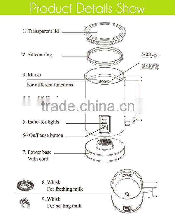 Hot sale! Fully Automatic Electric Milk Frother for Cappuccino or Latte